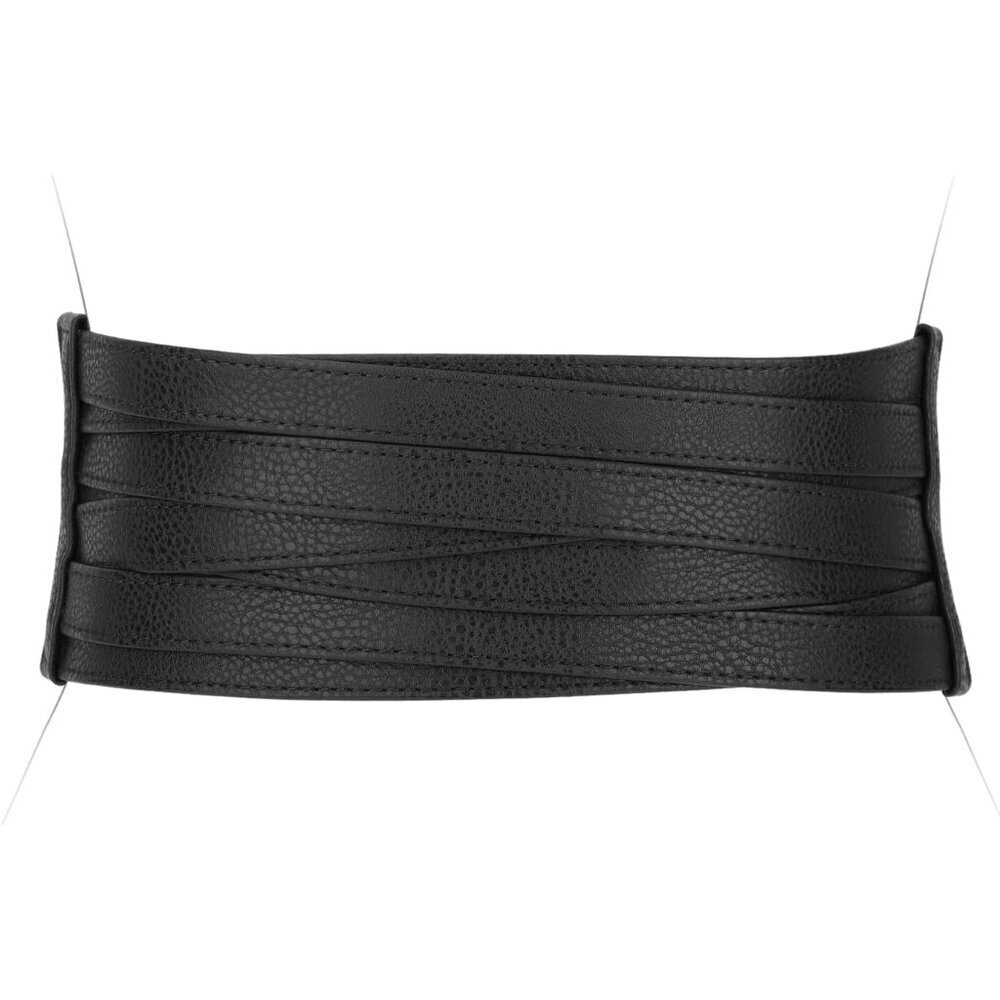 ❤️Women Black Wide Leather Belt for Dress Wide Elastic Stretchy Belt Thick Belt